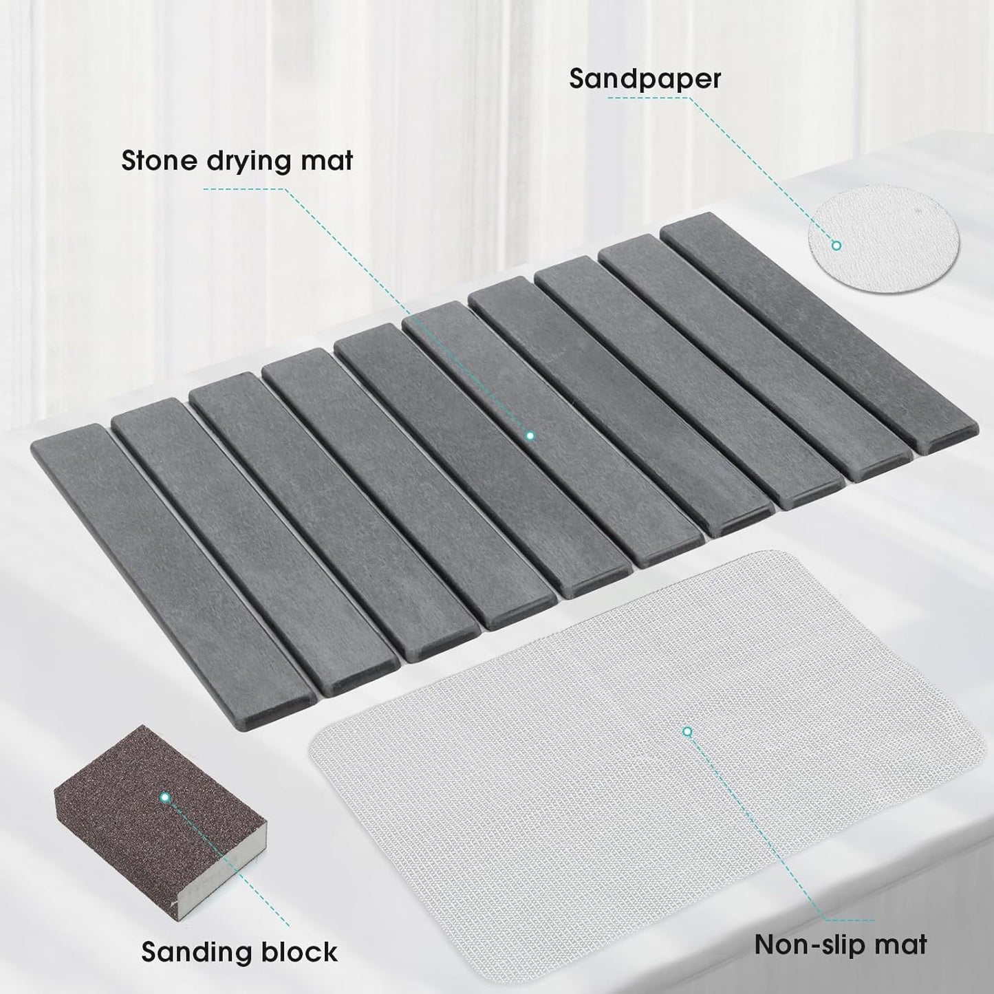 Homestead Goods Large Foldable Stone Dish Drying Mat