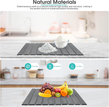 Homestead Goods Large Foldable Stone Dish Drying Mat