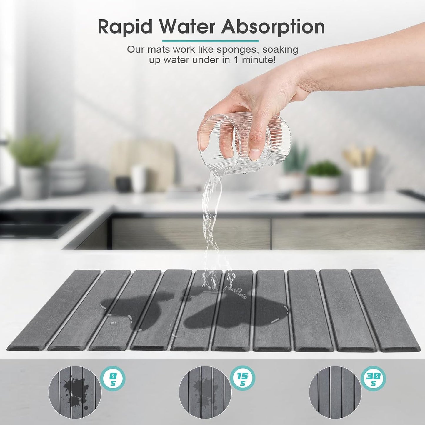 Homestead Goods Large Foldable Stone Dish Drying Mat