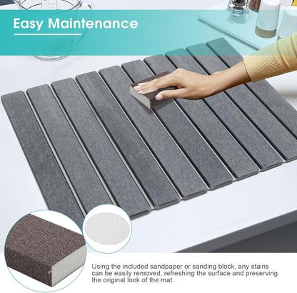 Homestead Goods Large Foldable Stone Dish Drying Mat